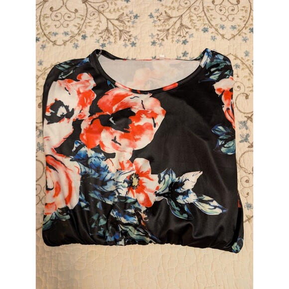 Women's Floral Maxi Long Dress Short Sleeve  Summer Casual Dress Size Small - Picture 12 of 12